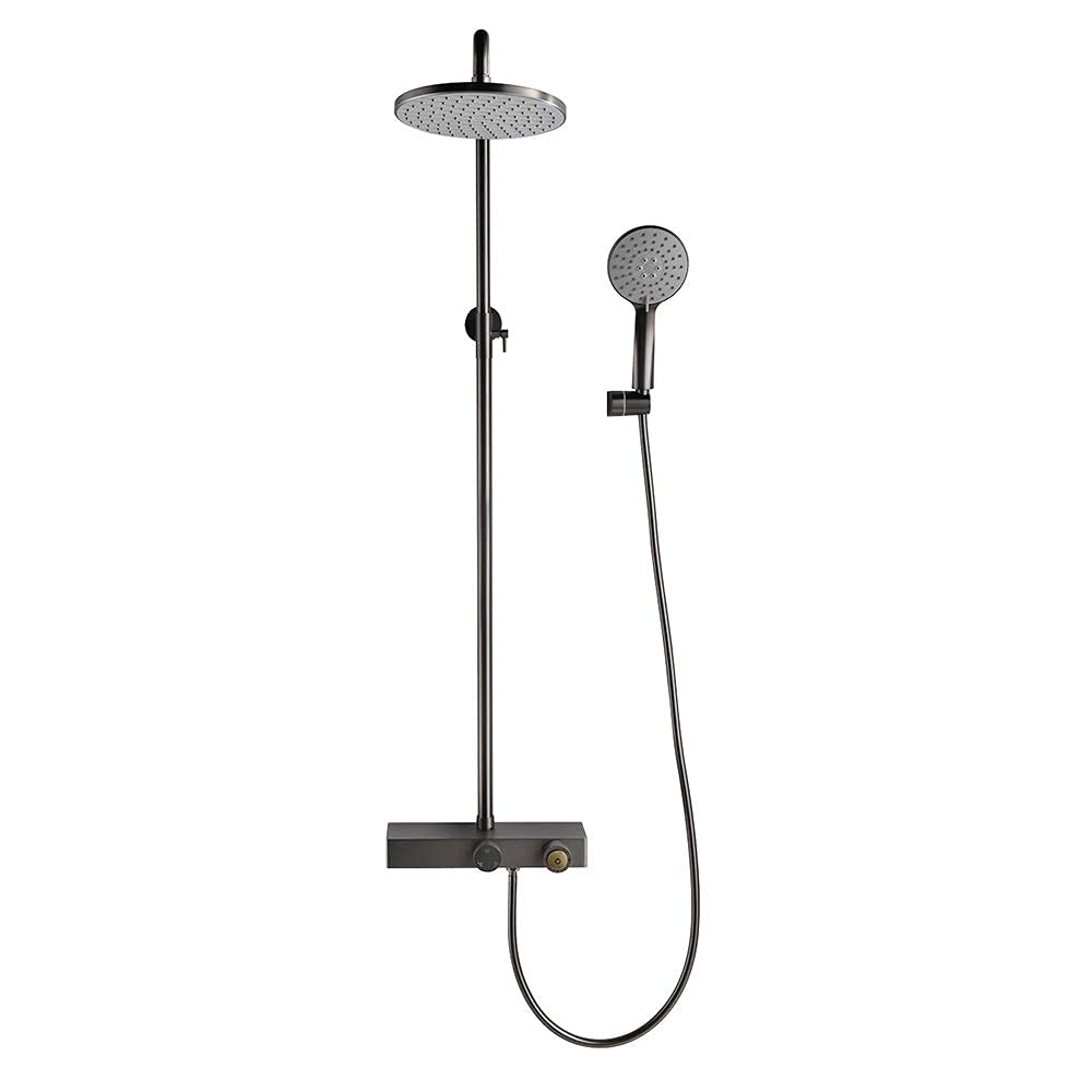 ZCYXQR Wall Mounted Brass 3-Way Shower Mixer Set - Adjustable Rainfall Shower Faucet System with Durable Brass Construction for Bathroom & Home Spa Experience | Perfect for Modern Bathrooms, Luxury Showers & Relaxing Spa Days
