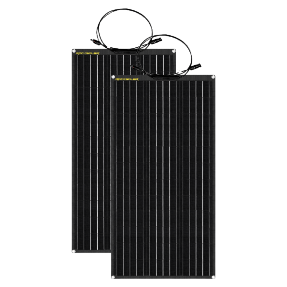 ROCKSOLAR 200W 12V Flexible Monocrystalline Solar Panel Kit (2x100W) - Portable Solar Charger for RV, Boat, Camping & Off-Grid Power