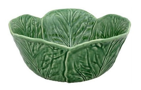 Bordallo Pinheiro Green Cabbage Design Large Salad Bowl - Perfect for Serving Fresh Salads, Pasta, and Appetizers at Dinner Parties & Family Gatherings
