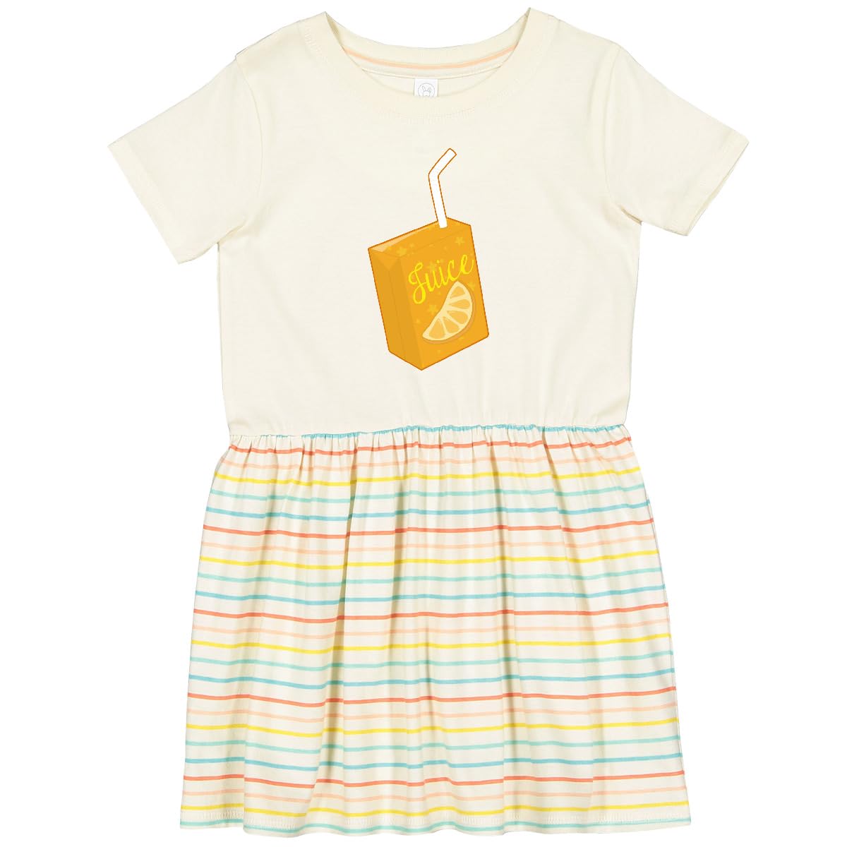 Inktastic Orange Juice Box Toddler Dress - Cute & Comfortable Girls' Outfit for Playdates, Preschool & Casual Wear