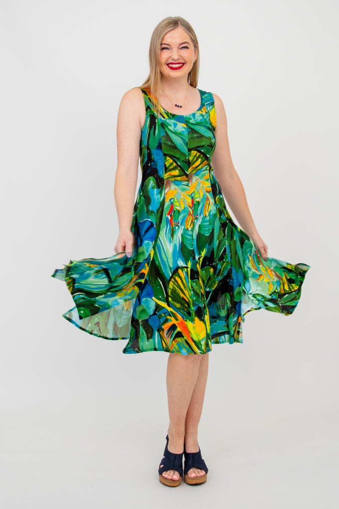 Eco-Friendly Avery Dress by Greenroom | Soft Linen Bamboo Blend | Perfect for Summer Outings & Beach Vacations