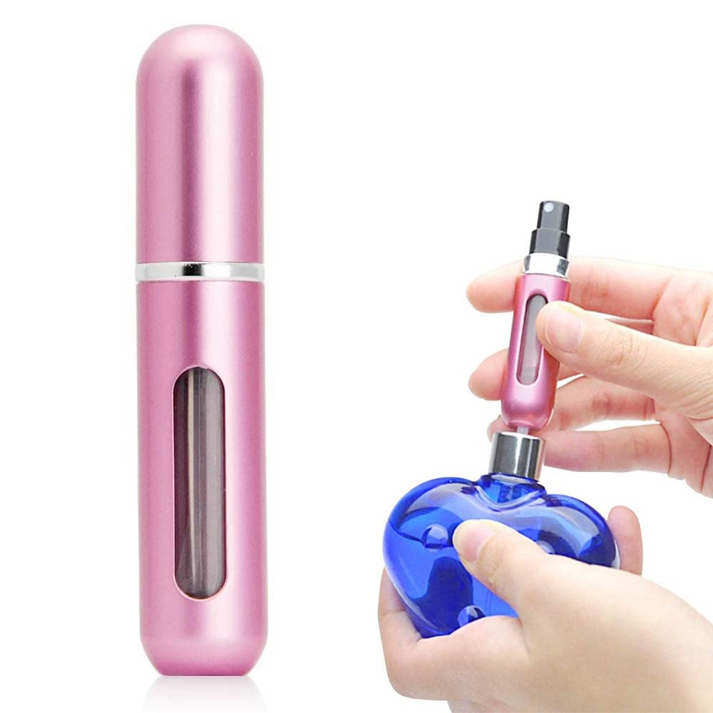 5ML Refillable Perfume Atomizer - Portable Travel Perfume Spray Bottle for Women & Men, Leak-Proof Mini Perfume Dispenser for Business Trips, Gym, Dating & Outdoor Activities (Pink)