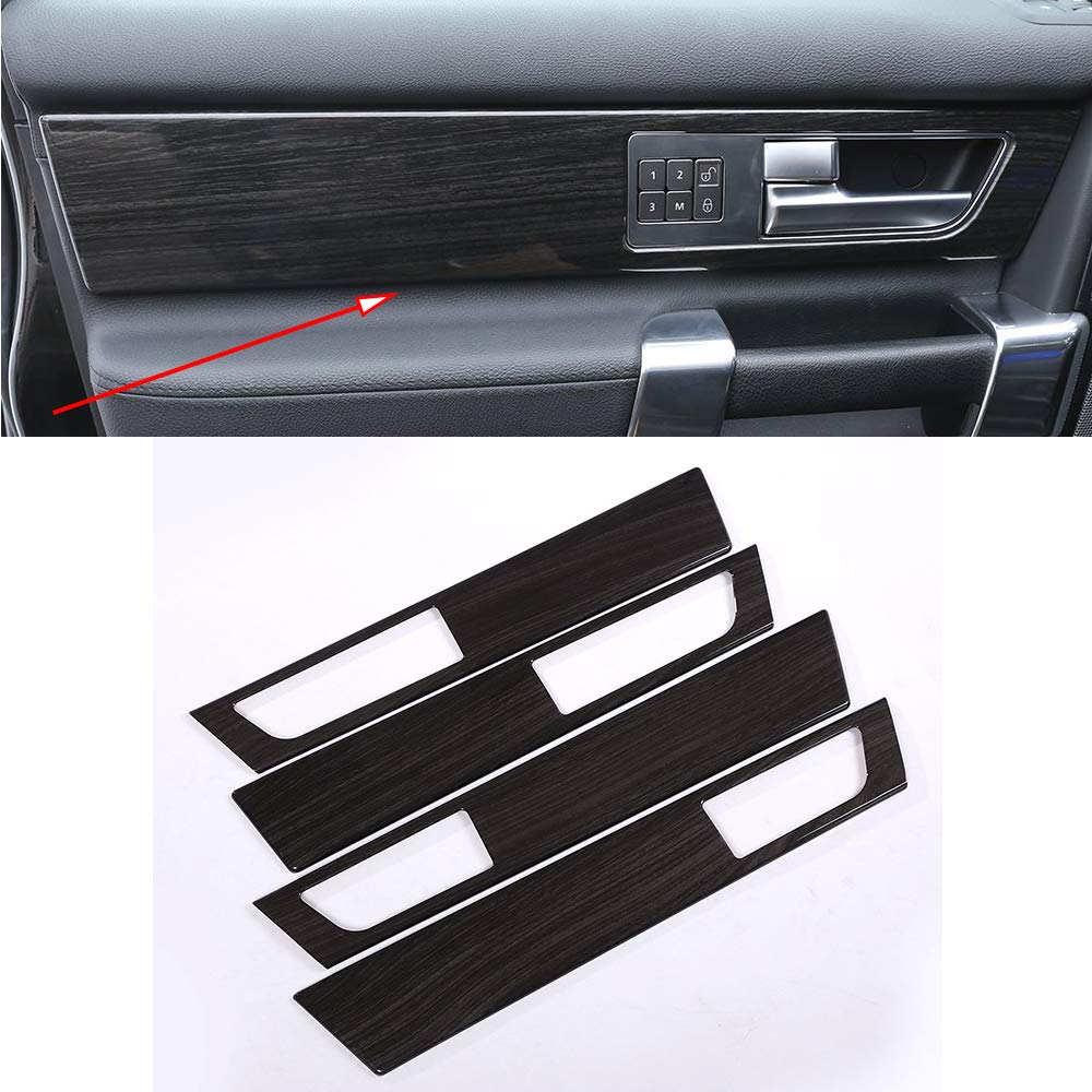 ABS Car Interior Door Handle Panel Cover Trim 4pcs Set for Land Rover Discovery 4 LR4 2009-2016 - Black Wood Grain Style Auto Accessories - Upgrade Your SUV Interior with Premium Protection & Style