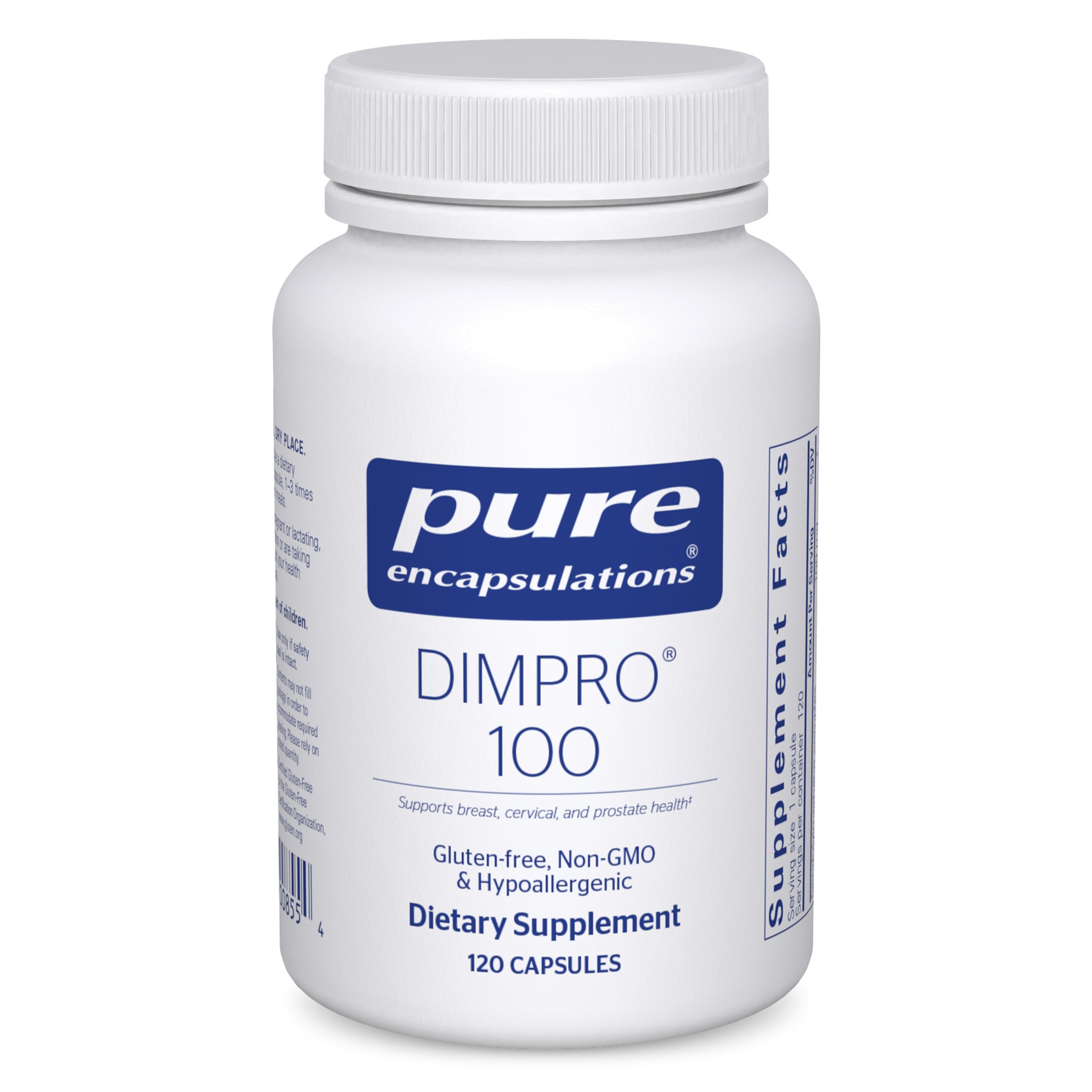 Pure Encapsulations DIMPRO 100 - Diindolylmethane Supplement for Breast, Cervical & Prostate Health | Gluten Free, Vegan DIM Supplement | 120 Capsules for Hormone Balance & Immune Support | Perfect for Women's Wellness & Men's Health Routines