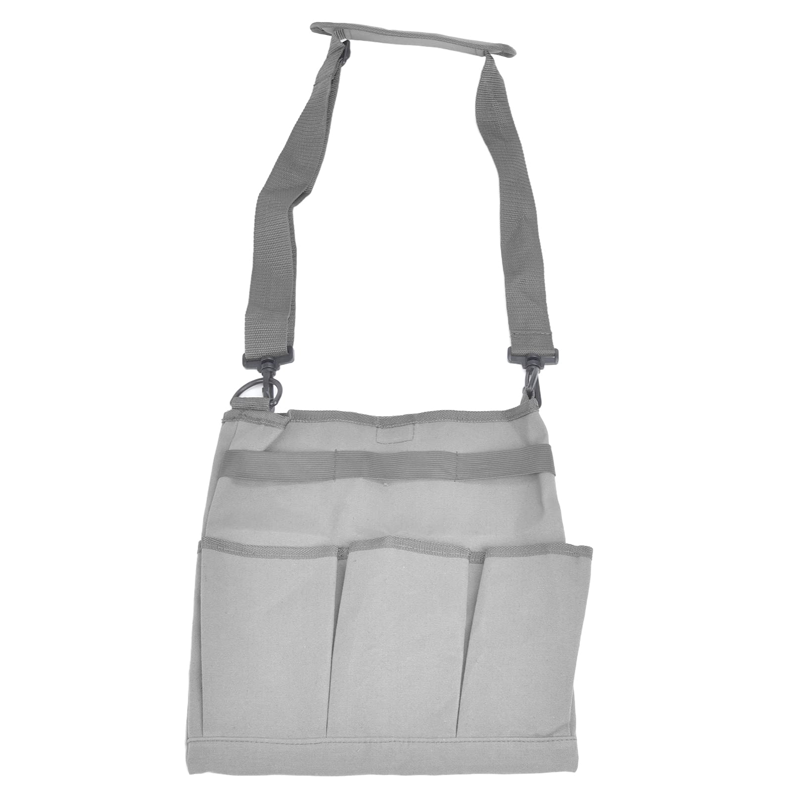 Sturdy Durable Crossbody Gardening Tool Bag with 3 External Pockets - Large Capacity Garden Tote for Tools (Grey) - Perfect for Outdoor Planting, Landscaping & Yard Work