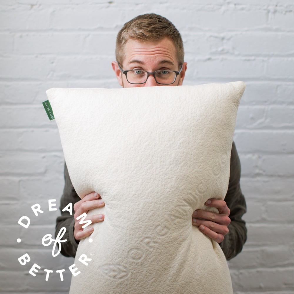 Organic Avocado Green Memory Foam Pillow for Neck Pain Relief - Eco-Friendly & Hypoallergenic - Perfect for Side, Back & Stomach Sleepers - Home & Travel Use