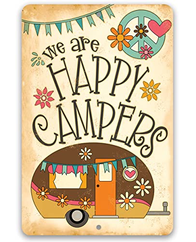 Happy Campers Metal Sign - 12