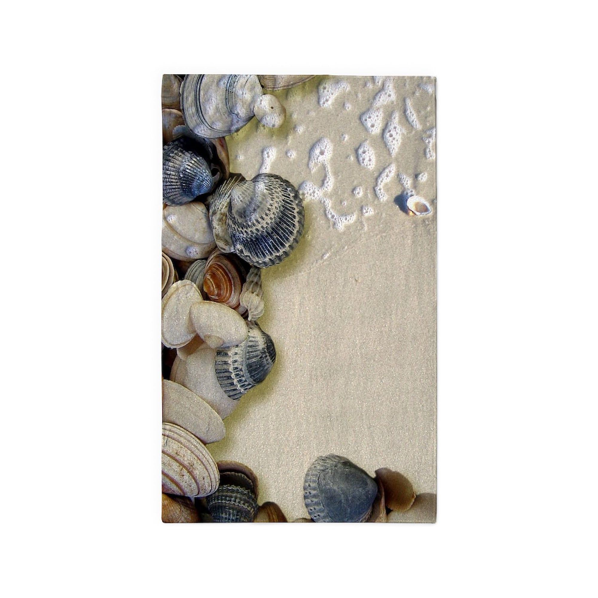 Summer Ocean Beach Seashells Area Rug - Non-Slip Decorative Throw Rug for Living Room, Bedroom & Dorm - Soft Fabric Floor Mat for Home Decor