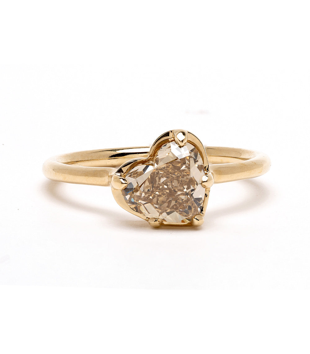 Lola Heart Shaped Diamond Engagement Ring - 1 Carat Solitaire 14K White Gold Wedding Band for Women | Perfect Proposal Gift, Anniversary Present & Romantic Occasions