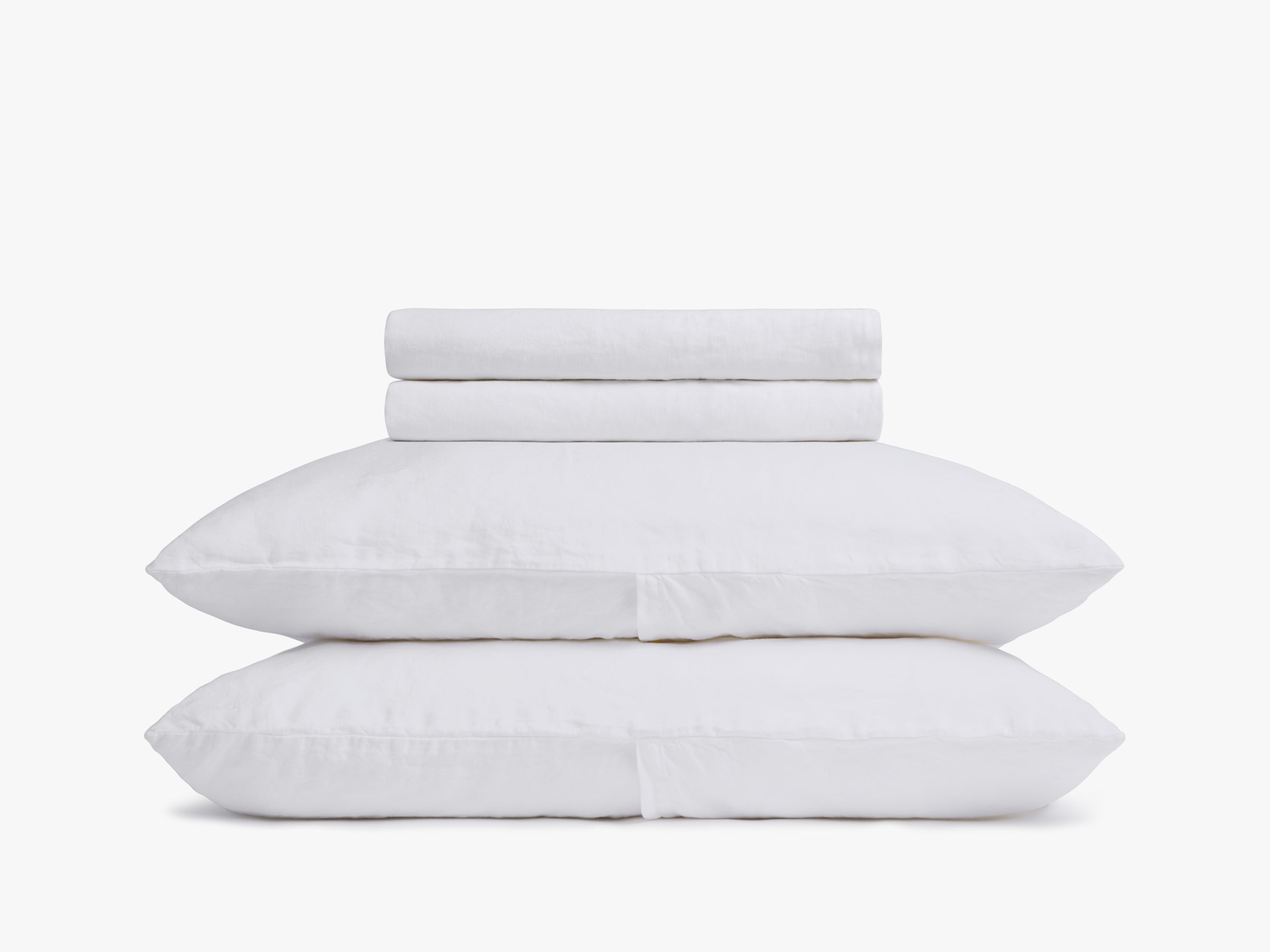 Premium 100% Linen Sheet Set - Breathable & Soft White Flannel Queen Size Bed Sheets - Perfect for Hot Sleepers & All-Season Comfort