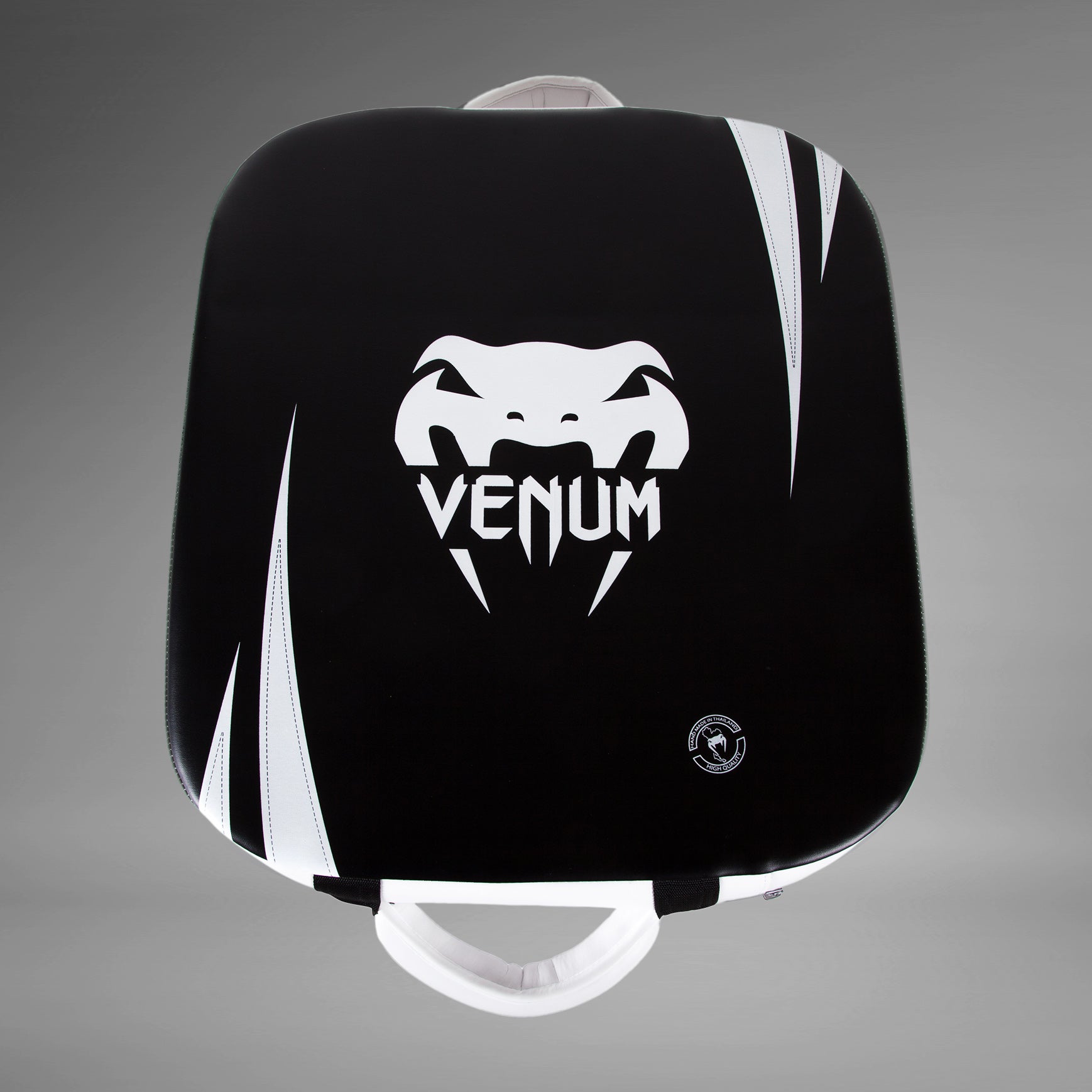 Venum Absolute Square Kick Shield - Skintex Leather Training Shield for MMA, Muay Thai & Kickboxing - Black/Ice - Perfect for Sparring, Martial Arts & Combat Sports Practice