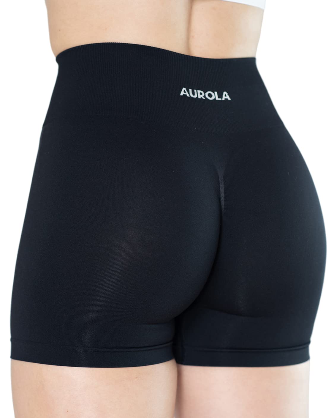 AUROLA Dream Collection High Waist Seamless Workout Shorts for Women - Scrunch Butt Yoga Running Gym Athletic Shorts - Perfect for Yoga, Running & Gym Training (Black)