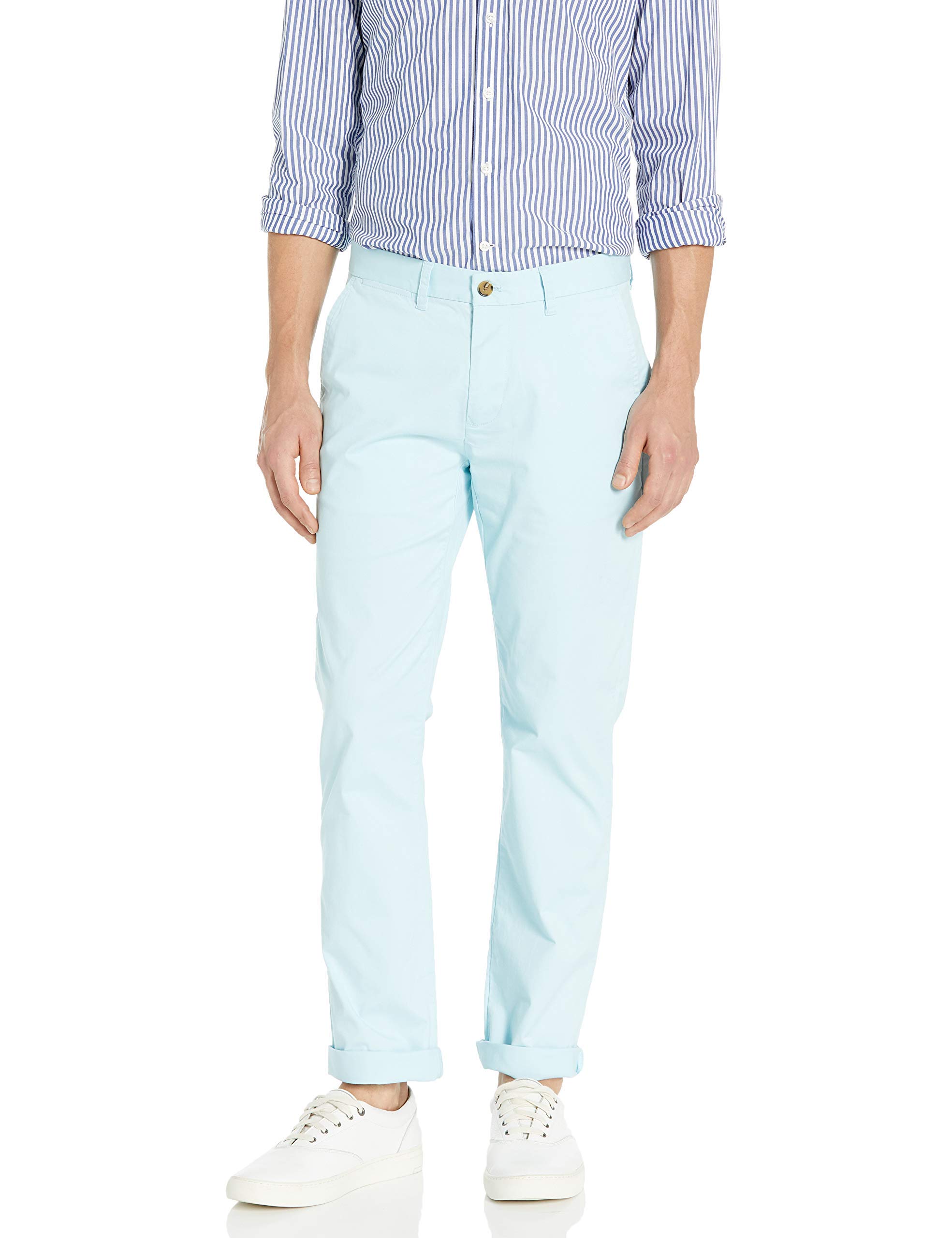 Tommy Hilfiger Men's Custom Fit Stretch Chino Pants - Comfortable Slim Fit Casual Dress Pants for Office, Business & Travel