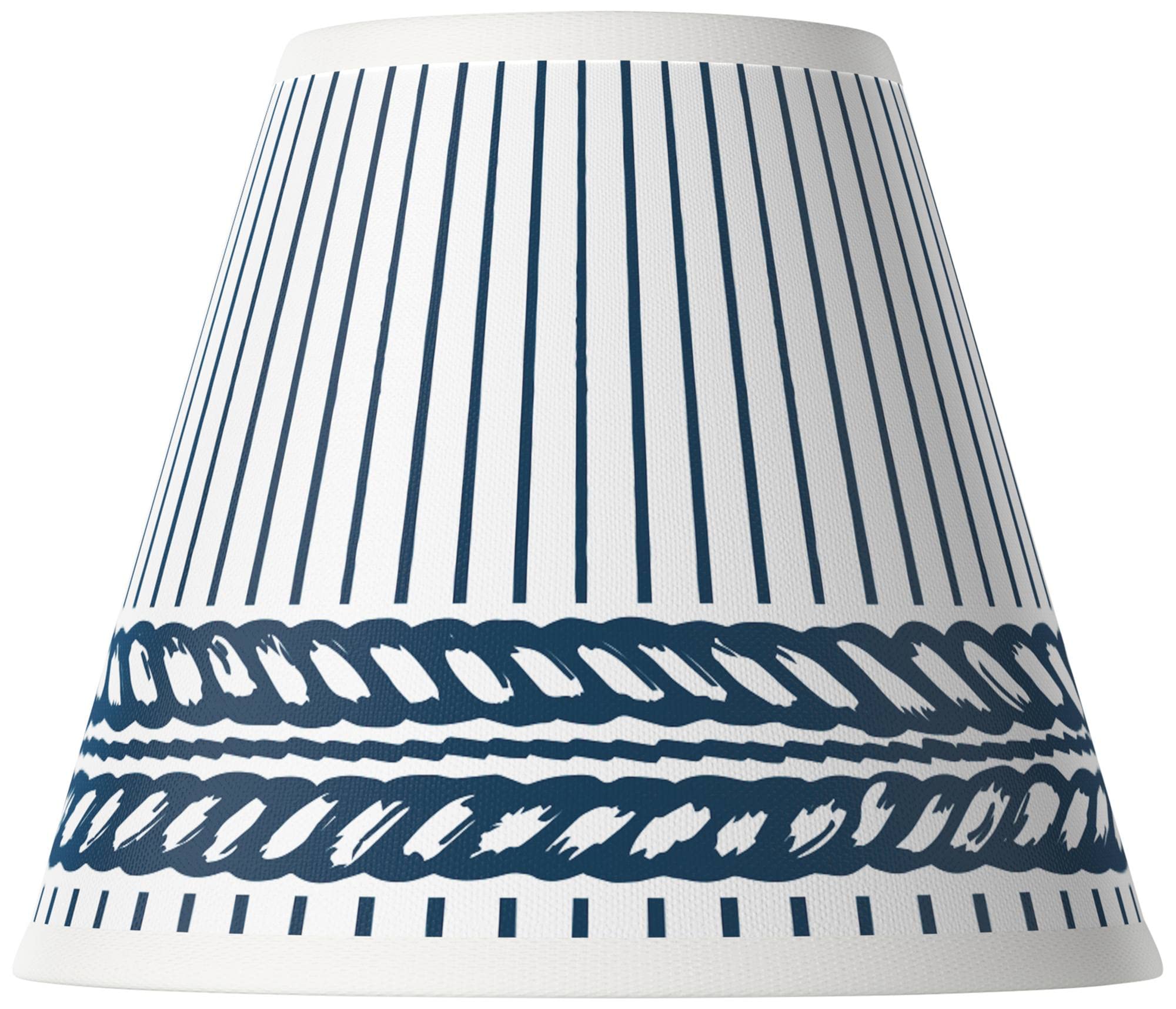 Set of 4 Empire Print Lamp Shades - Freeport Blue & White Small Size (3