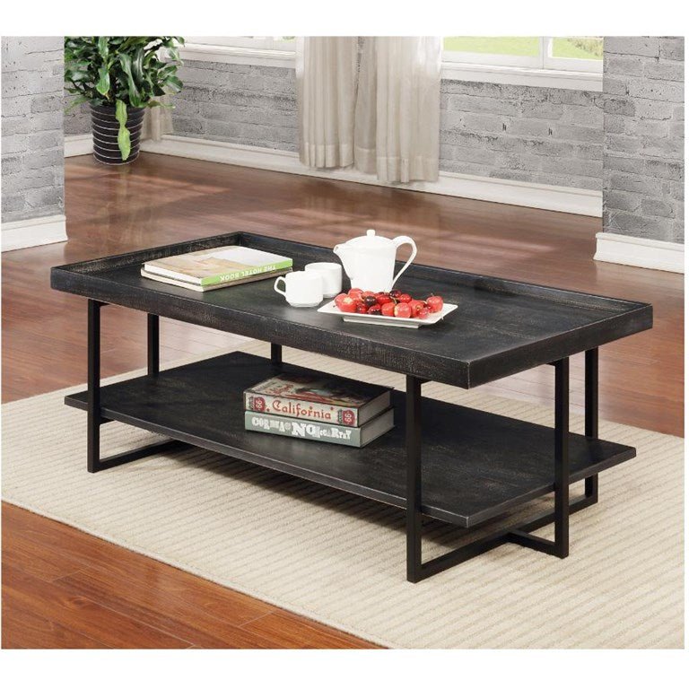 Modern Arlington Coffee Table - Solid Wood Living Room Center Table with Storage Shelf | Stylish & Durable for Home, Office, or Lounge Decor