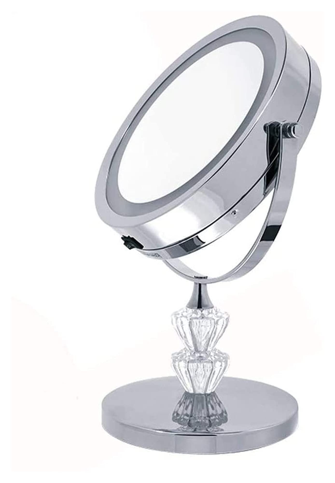 KEKEYANG 7 Inch LED Makeup Mirror with Magnification - HD Double-Sided Vanity Mirror, 360° Rotating Cosmetic Mirror for Perfect Makeup Application - Ideal for Home, Travel & Professional Makeup Artists