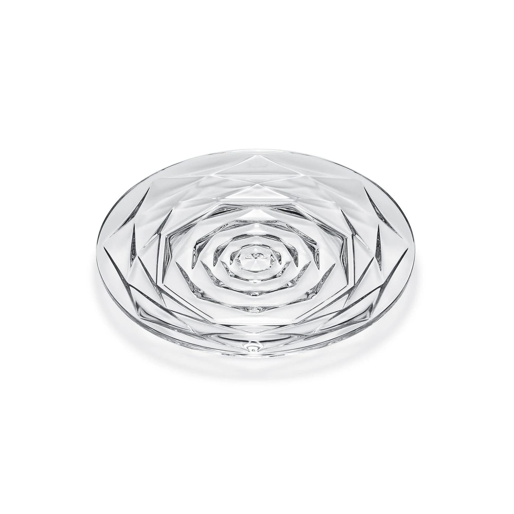 Baccarat Crystal Swing Plate - Small Clear Glass Decorative Serving Dish for Desserts, Appetizers & Party Display