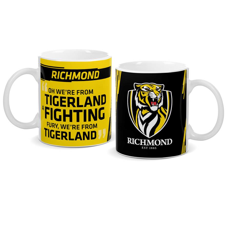 Richmond Tigers AFL Team Logo Ceramic Coffee Mug - Perfect for Hot & Cold Drinks, Game Day, Office & Home Use