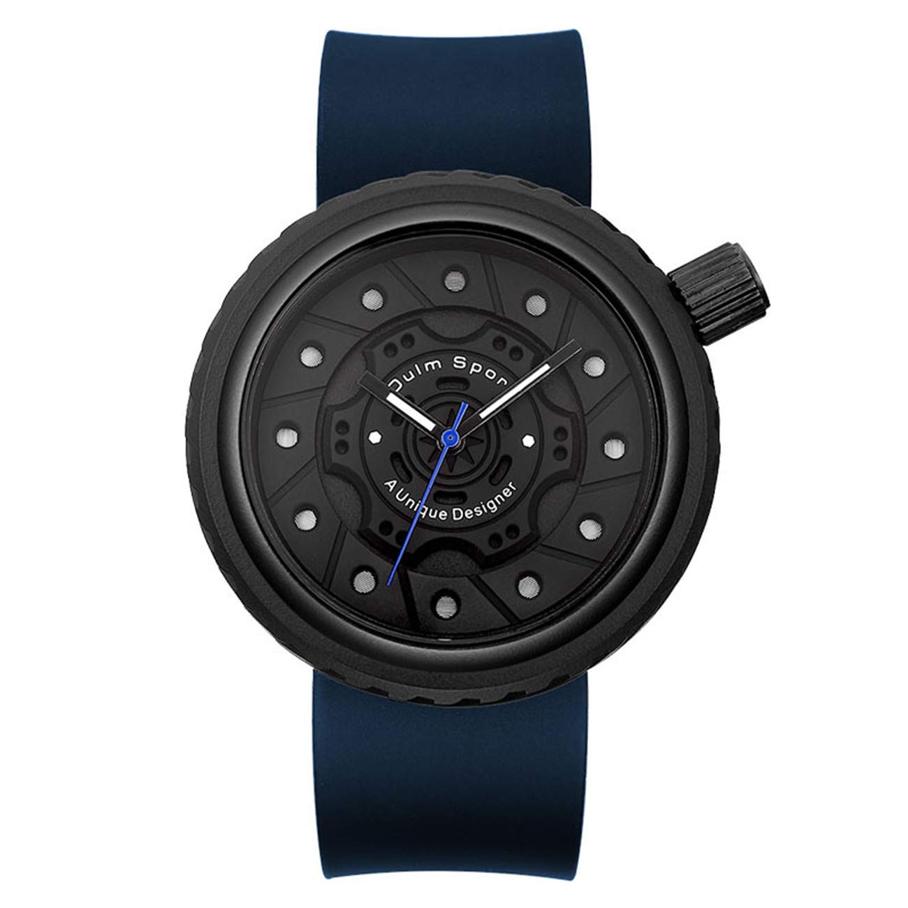 Men's OULM Quartz Analog Sports Watch - Waterproof, Unique Design, Silicone Strap (Blue) | Perfect for Casual Wear, Outdoor Activities & Everyday Use