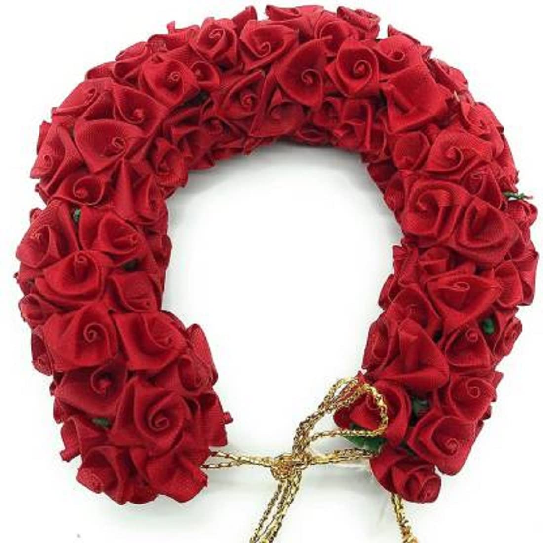 Stylish Red Hair Gajra Accessories for Women - Traditional Indian Floral Hair Jewelry for Weddings, Parties & Festivals