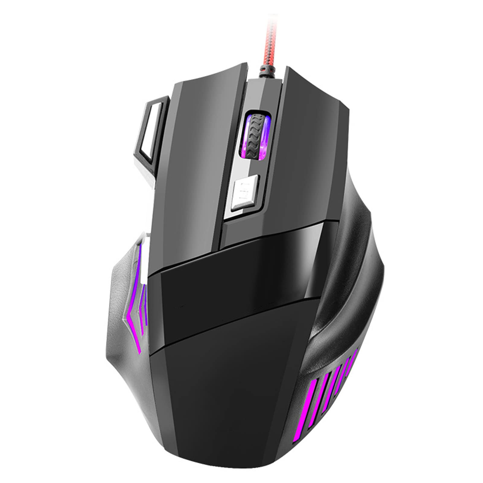 ASHATA Lightweight RGB Gaming Mouse - Adjustable DPI up to 10,000 for Precise Control, Ergonomic Wired Mouse with Mechanical Switches, Plug & Play for PC, Laptop (Windows/Mac Compatible) - Perfect for FPS, MOBA Games and Professional Esports Players