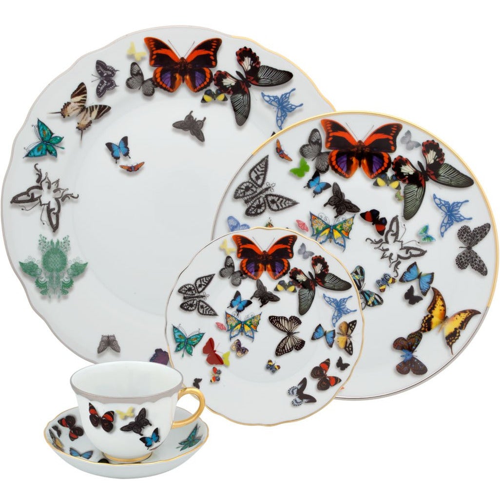 Christian Lacroix Butterfly Parade Dinnerware Set - Elegant Floral Porcelain Plates & Bowls for Fine Dining, Wedding & Special Occasions