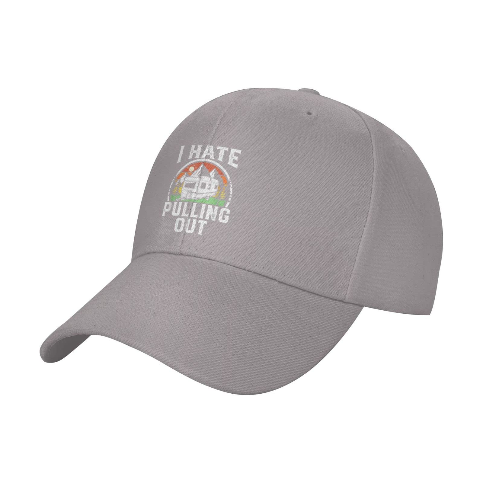 Funny Camper RV Camping Trailer Baseball Cap - 'I Hate Pulling Out' Dad Hat for Men & Women - Black Trucker Style Unisex Fishing Hat | Perfect for Outdoor Adventures, Road Trips & Camping Humor