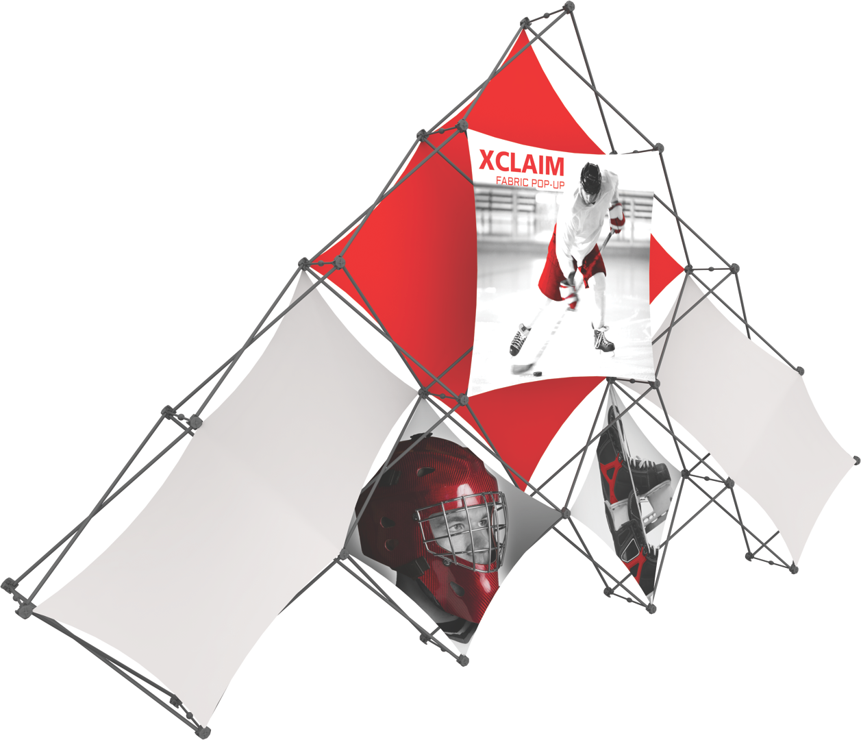 Xclaim 10 Quad Pyramid Popup Graphic Kit - Premium Pop-Up Display for Trade Shows, Events & Retail Stores - Perfect for Branding & Product Promotion