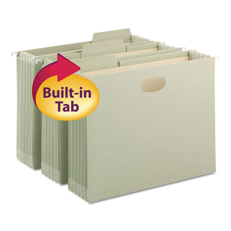 FasTab TUFF Reinforced Hanging File Pockets - 3rd Cut Letter Size (Box of 9) - Moss Green - Perfect for Office Organization & Document Storage
