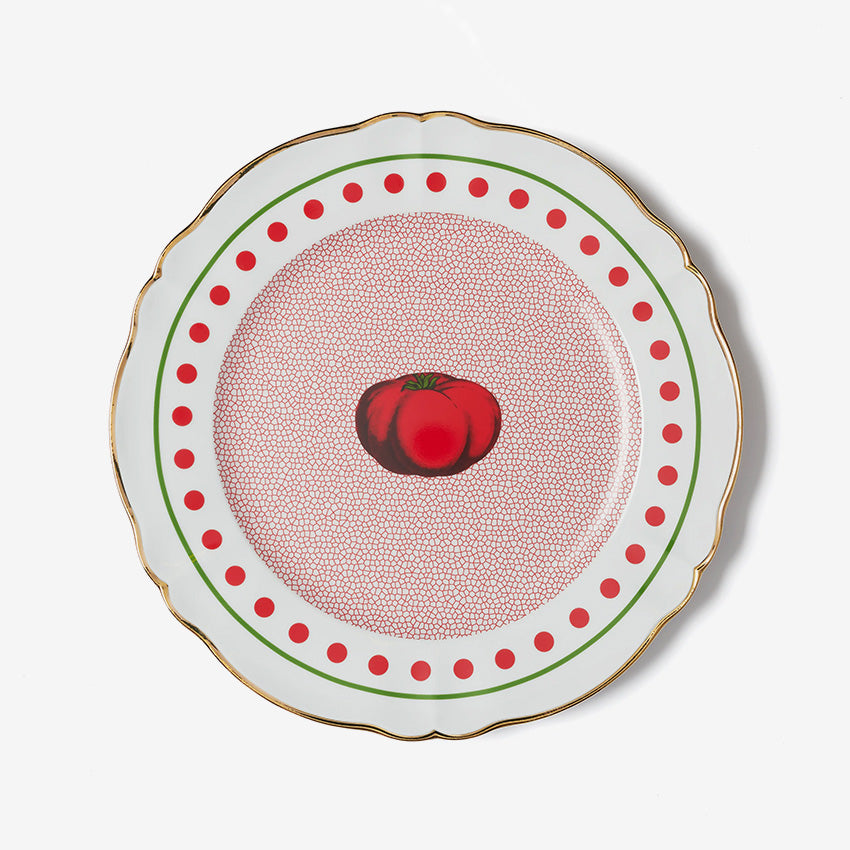 Bitossi Home Tomato Round Platter Parisienne - Handmade Italian Ceramic Serving Dish for Appetizers, Cheese & Charcuterie | Perfect for Dinner Parties, Entertaining & Home Decor