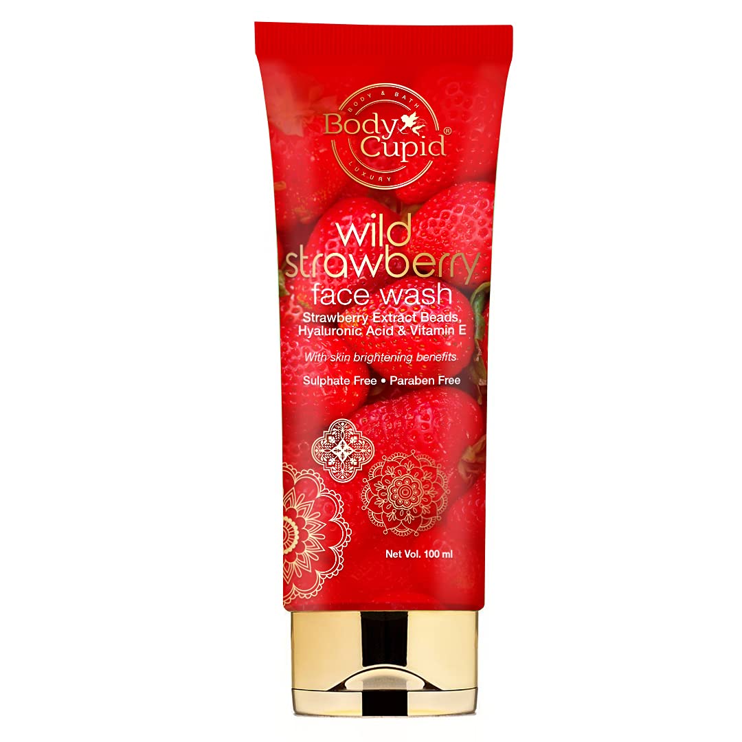 Body Cupid Wild Strawberry Face Wash - 100ml | Gentle Cleanser for Acne & Oily Skin | Daily Facial Cleansing for Fresh & Glowing Skin