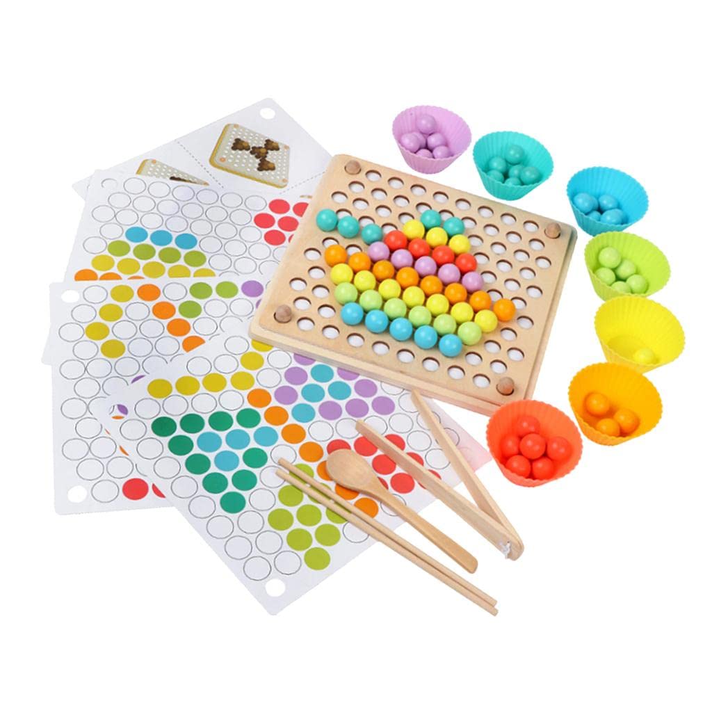 Amagogo Wooden Montessori Ball Clip Game Set - Developmental Toy for Kids, Perfect for Home Learning & Classroom Activities