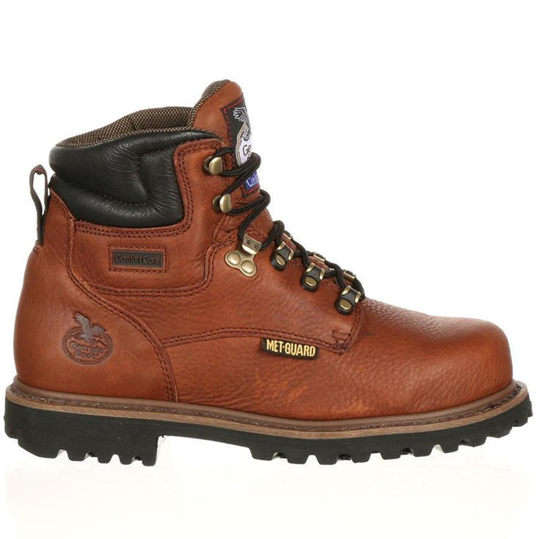 6-Inch Steel Toe Work Boots with Internal Metatarsal Guard - Heavy Duty Safety Shoes for Construction, Warehouse & Industrial Work