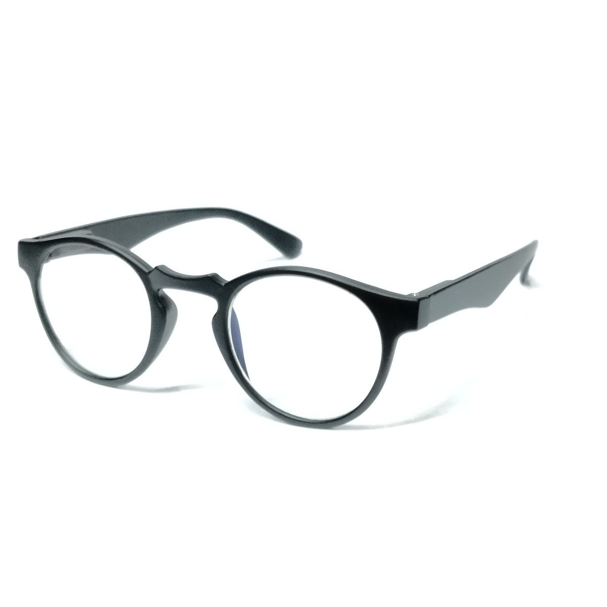 Matt Black Round Progressive Computer Glasses for Men & Women - Multifocal Reading Glasses for Screen Use, Office Work & Digital Eye Strain Relief