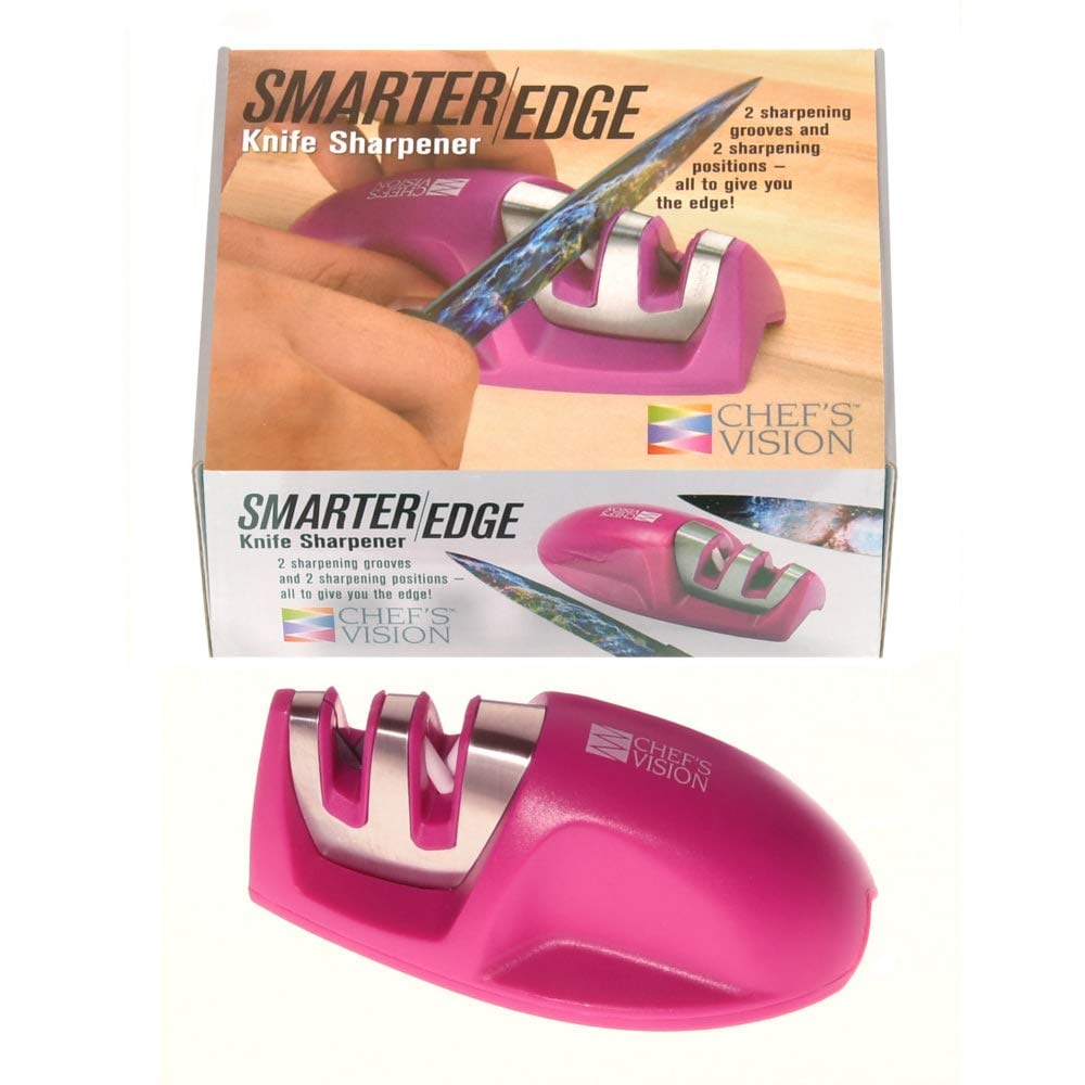 Premium Smarter Edge Knife Sharpener - Pink | Professional Kitchen Knife Sharpening Tool for Home & Restaurant Use | Perfect for Chefs, Cooking Enthusiasts & Gift Giving