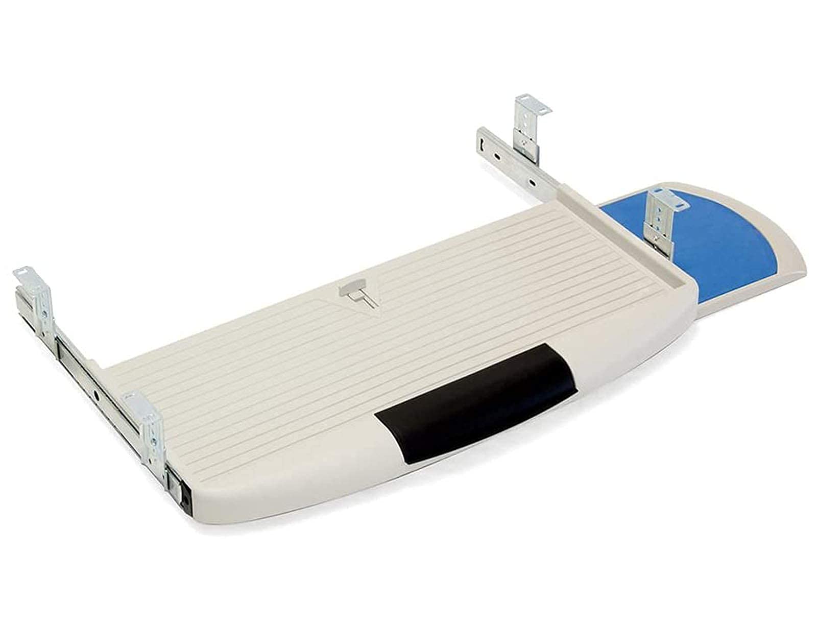 Adjustable Under Desk Keyboard Tray with 360° Rotating Mouse Platform - Ergonomic Slide-Out Computer Keyboard Drawer for Home & Office Workstations - Perfect for Gaming, Typing, and Workspace Organization