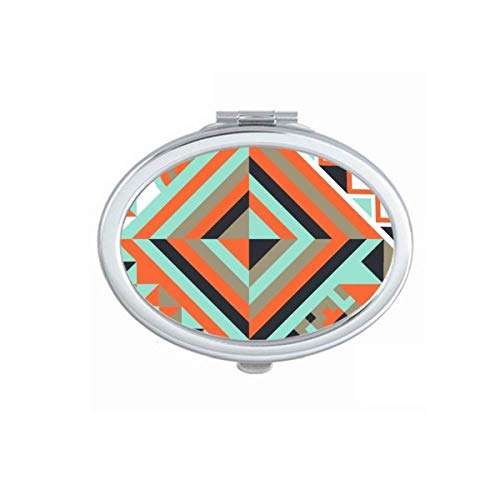 DIYthinker Green Rhombus Geometric Pattern Portable Folding Mirror - Double-Sided Makeup & Eyeglasses Mirror for Travel, Home, and Office Use
