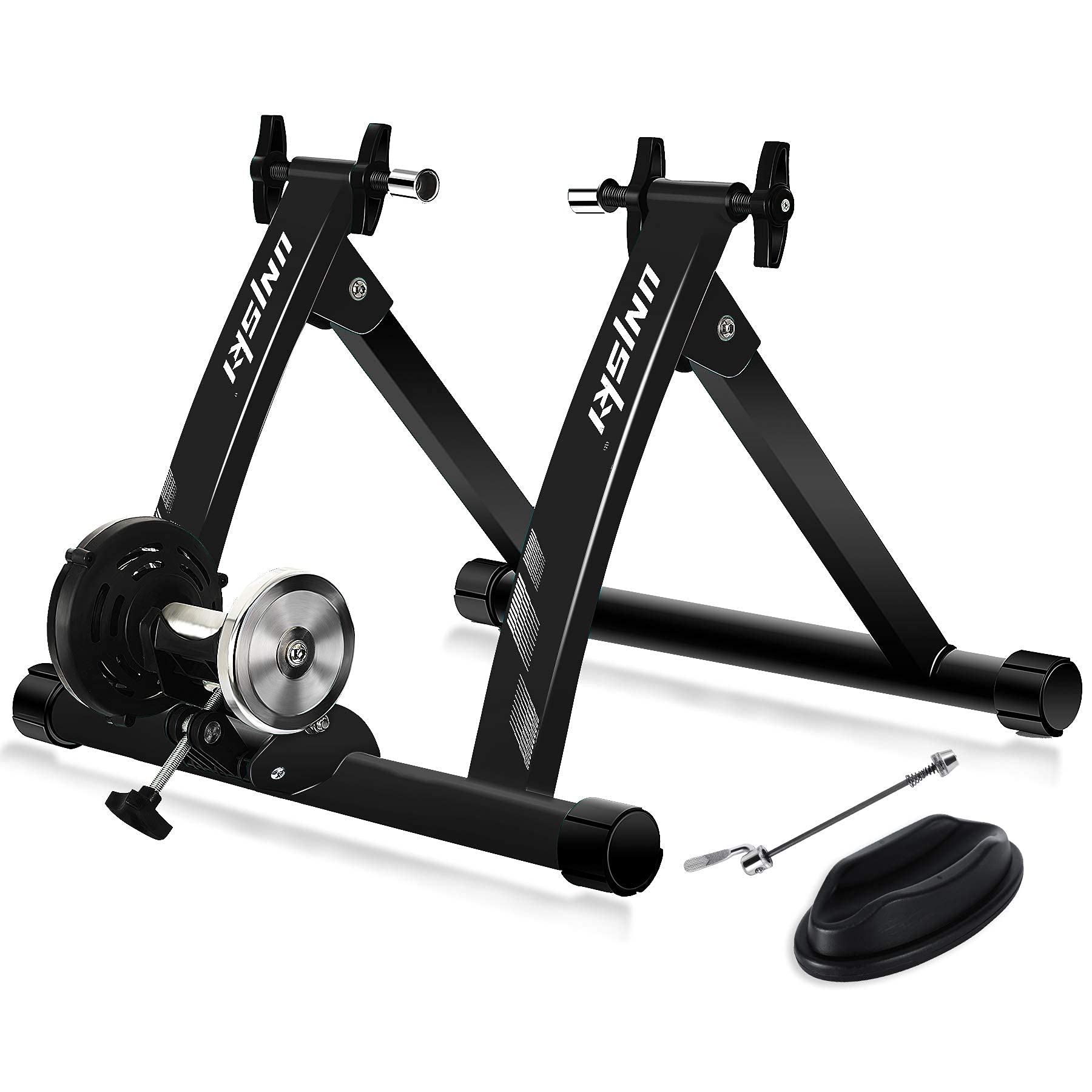 UNISKY Magnetic Bike Trainer Stand for Indoor Cycling - Quiet Steel Exercise Bicycle Stand with Noise Reduction Wheel - Compatible with 26-28 inch & 700C Wheels - Perfect for Home Workouts, Winter Training & Fitness Enthusiasts