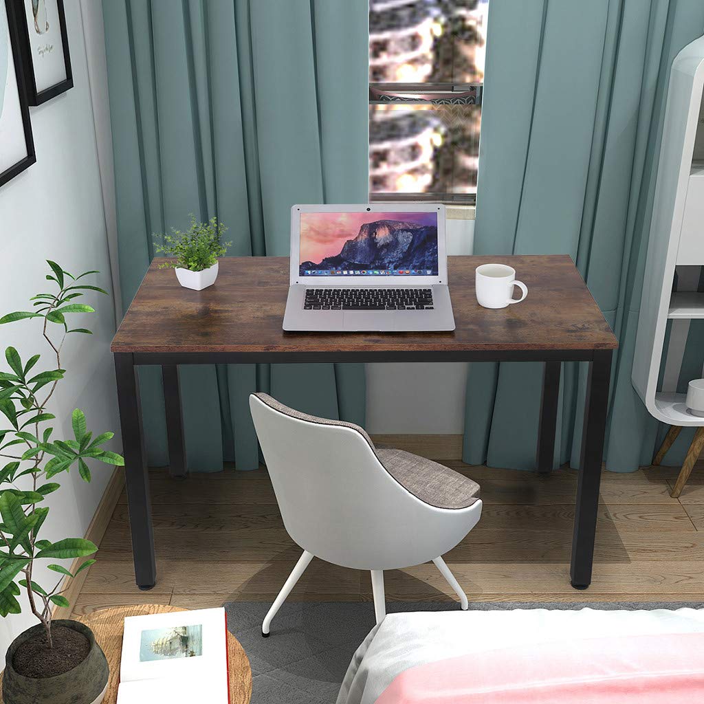 Ergonomic 100cm Computer Desk for Home Office - Sturdy Writing Desk for Adults & Kids, Multi-Purpose Study & Dining Table - Perfect for Remote Work, Online Classes & Small Spaces