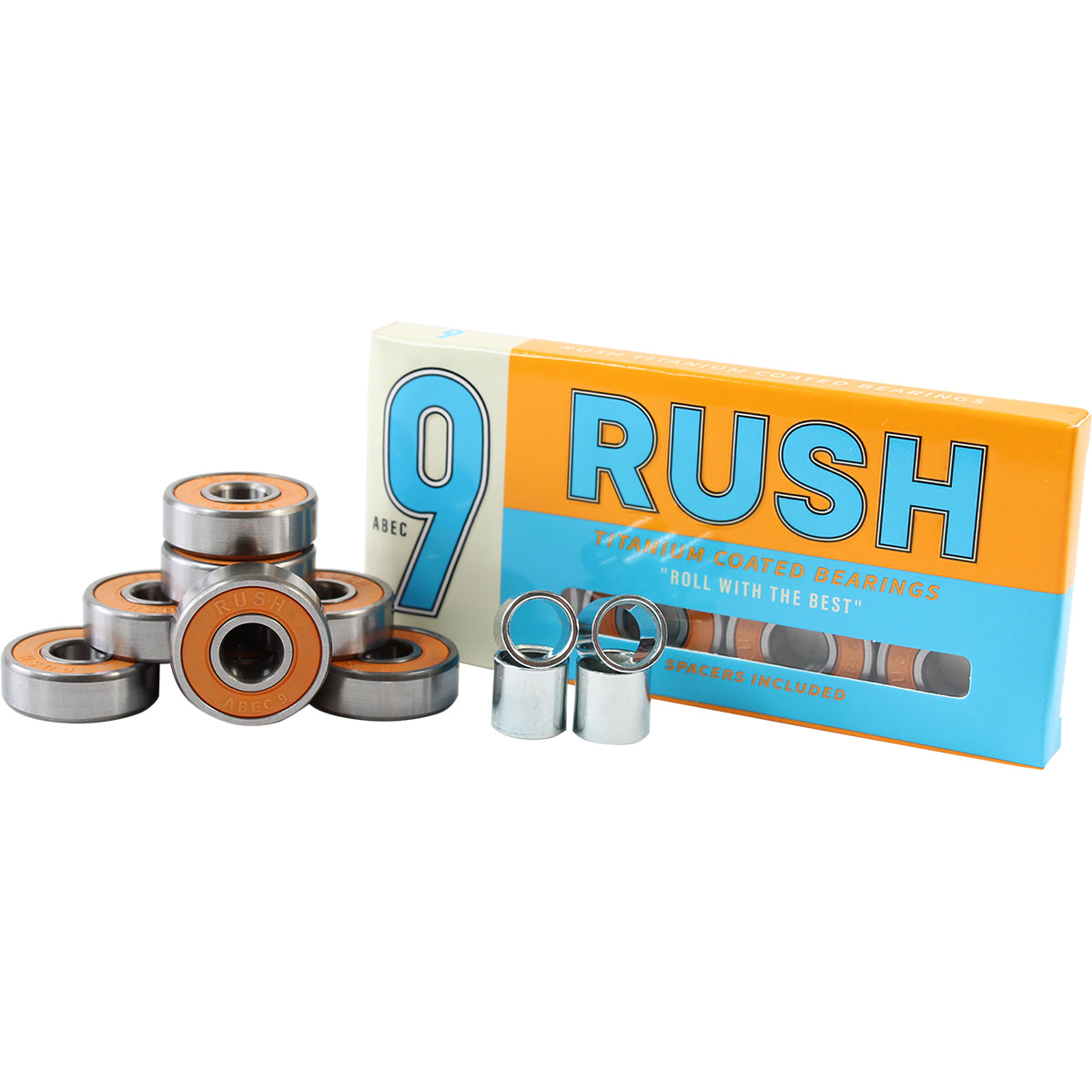 High-Performance Rush Bearings ABEC 9 - Precision Skateboard & Longboard Bearings for Smooth Riding - Perfect for Speed, Tricks & Outdoor Sports