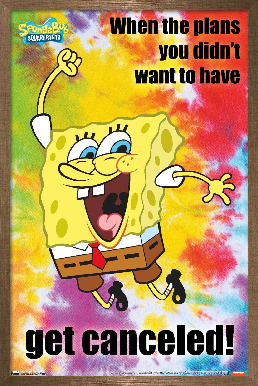 Trends International Nickelodeon SpongeBob SquarePants Meme Wall Poster - 22.375 x 34 Inches, Bronze Framed Art Print - Perfect for Kids' Room Decor, Game Room & Office Wall Art
