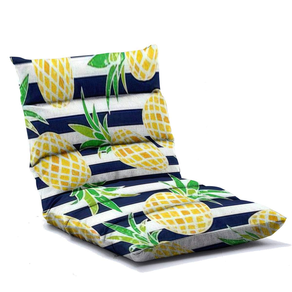 Adjustable Floor Lounger Chair with Memory Foam & Cute Pineapple Summer Pattern - Foldable Floor Sofa for Adults, Home Office, Reading, Watching TV & Gaming - Perfect for Small Spaces, Dorm Rooms & Relaxation