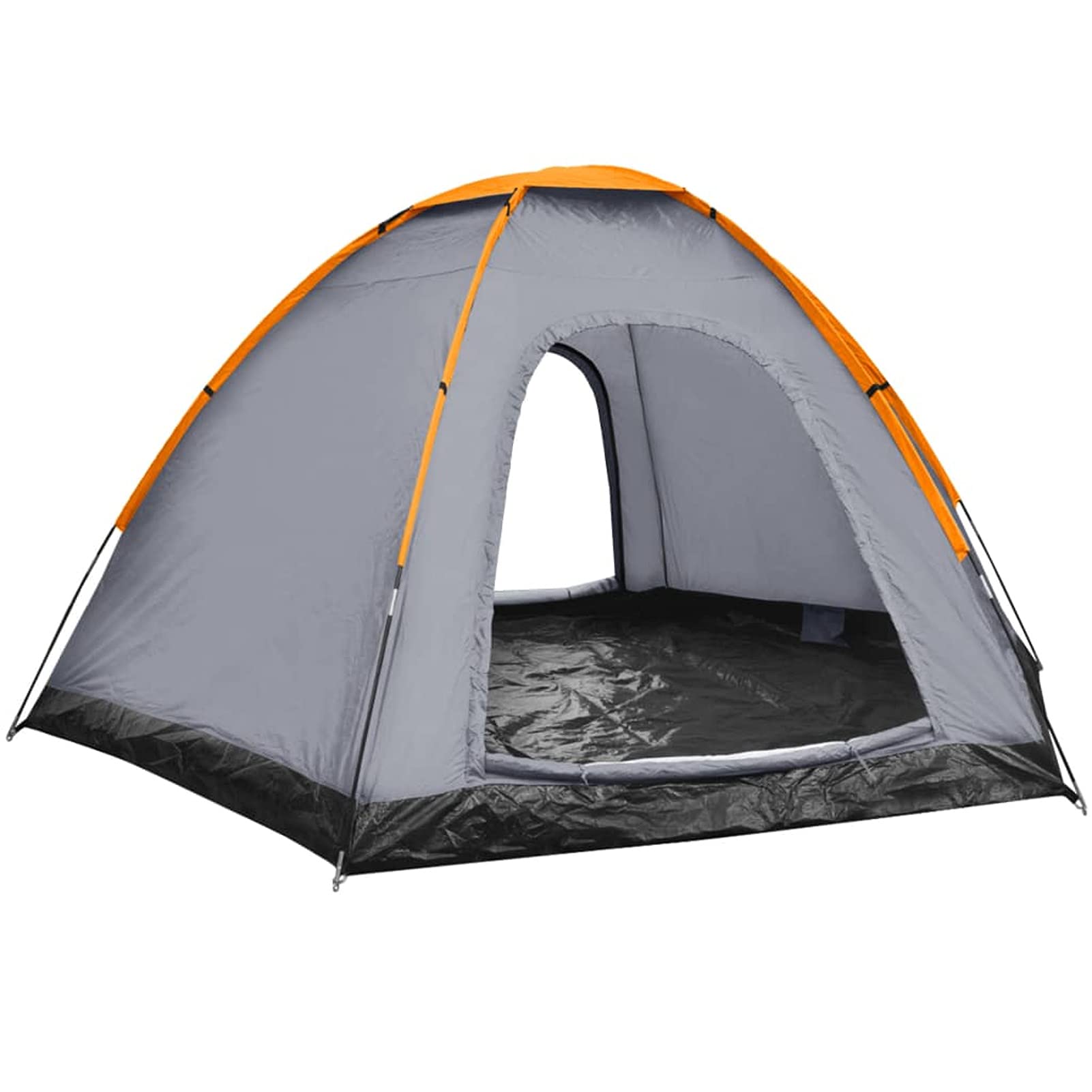 JUNZAI 6 Person Camping Tent - Lightweight Waterproof Outdoor Tent for Family Camping, Backpacking & Hiking - Spacious Grey Shelter with Rainfly (Perfect for Campgrounds, Beach Trips & Outdoor Adventures)