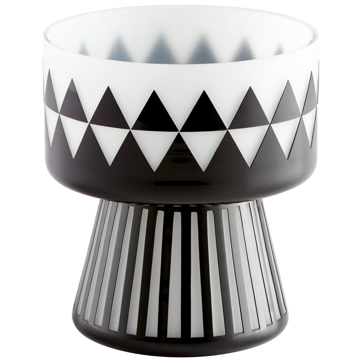 Cyan Design 11090 Vector Vase - Modern Black and White Ceramic Home Decor for Living Room, Dining Table, or Office Desk | Small Decorative Vase for Flowers and Centerpieces