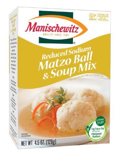Manischewitz Reduced Sodium Matzo Ball & Soup Mix - Kosher for Passover (KFP) - 4.5 oz Pack of 3 - Traditional Jewish Comfort Food for Holidays & Family Gatherings