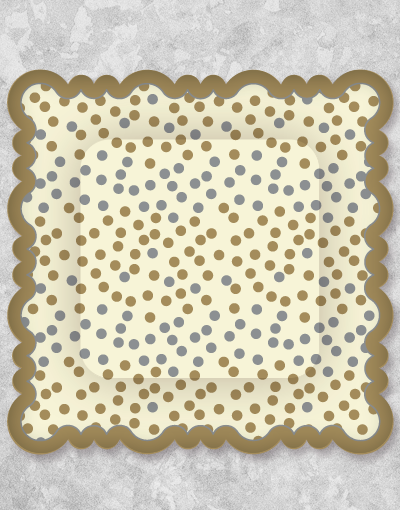 Elegant Dot Design Dessert Plates - Set of 8 for Parties, Tea Time & Special Occasions - Perfect for Cakes, Pastries & Afternoon Tea