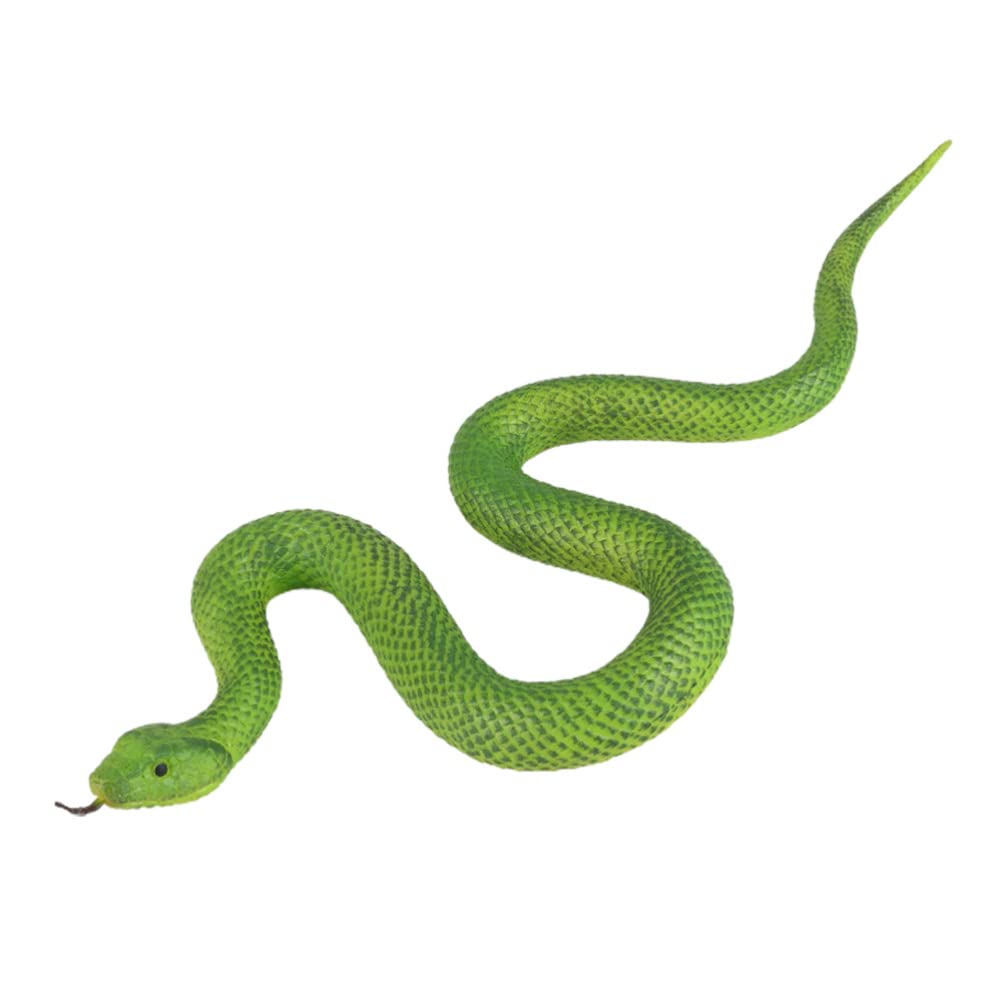 Realistic Fake Snake Toy - Simulation Rubber Snake Scary Trick Prank Toy (Green) for Halloween Decor, Party Pranks & Outdoor Practical Jokes
