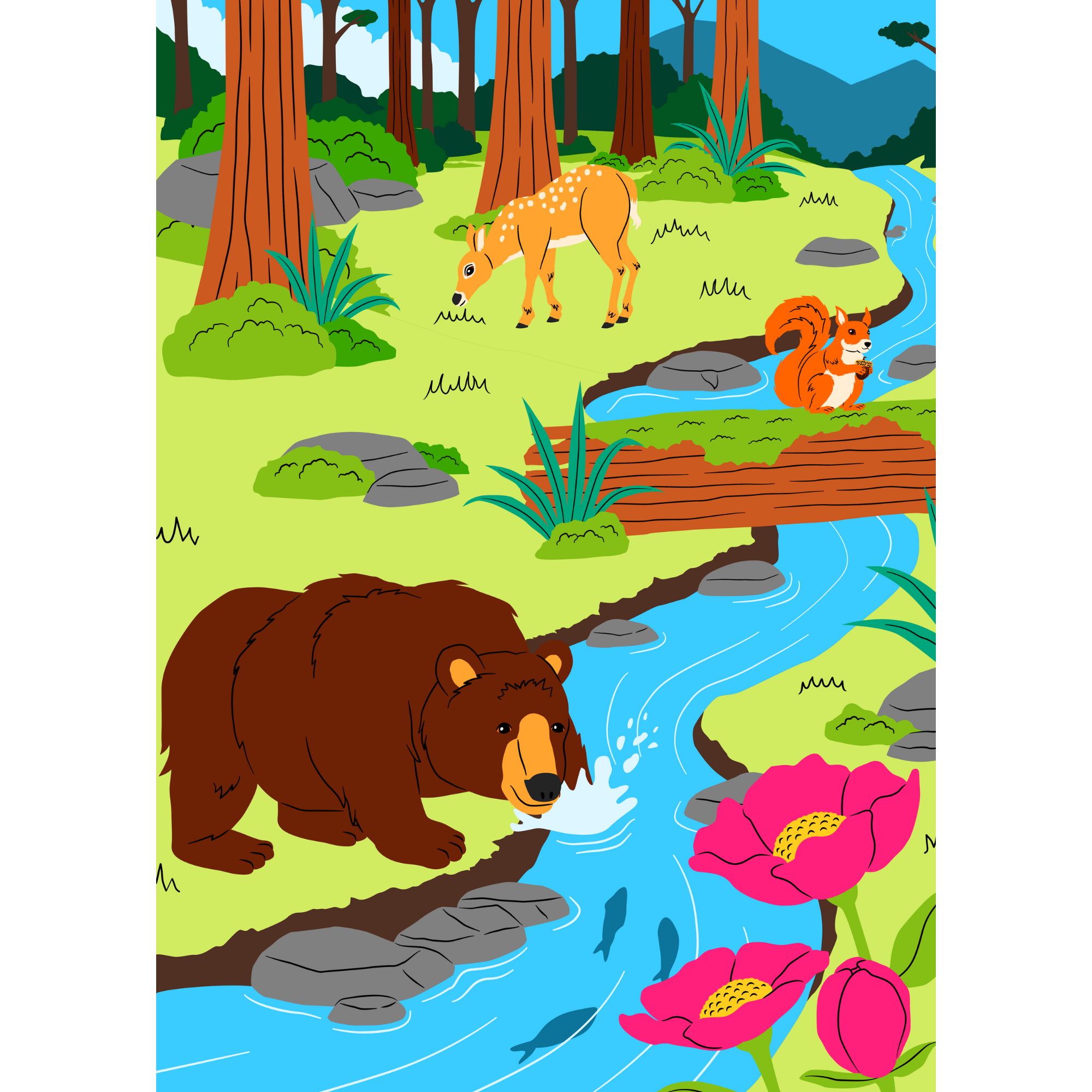 Forest Friends 99 Piece Jigsaw Puzzle for Kids - Educational Wooden Puzzle Toy for Family Game Night & Classroom Activities
