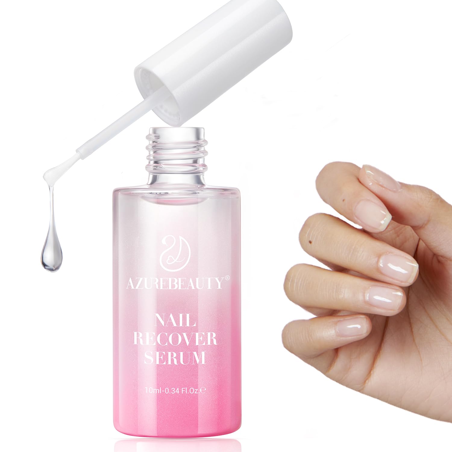 AZUREBEAUTY Nail Strengthener & Growth Serum - Repair Treatment for Thin, Damaged Nails | Manicure Prep & Nail Care Solution | Perfect for Weak, Brittle Nails at Home or Salon