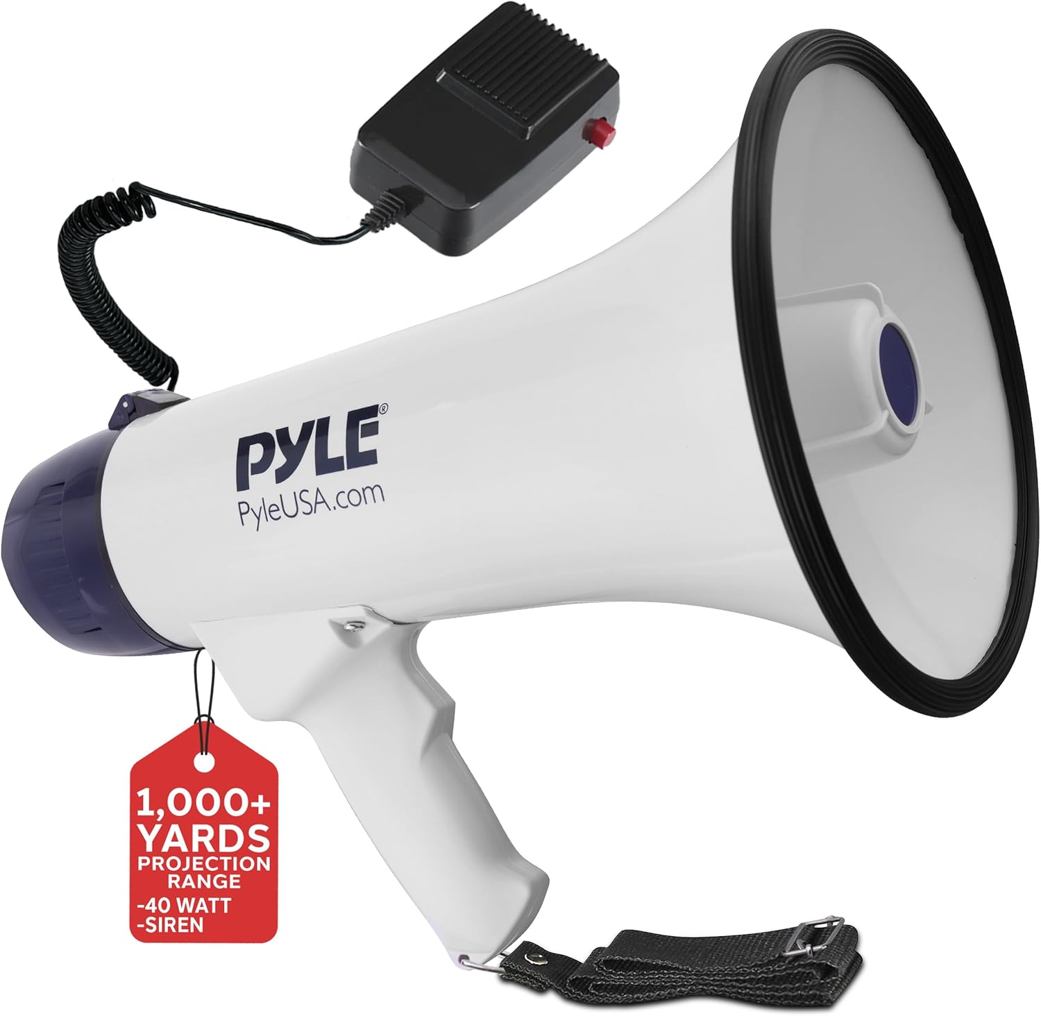 Portable Rechargeable Megaphone Speaker with 50W Loud Sound - Wireless PA System for Outdoor Events, Sports Games, Emergency Announcements & Public Speaking